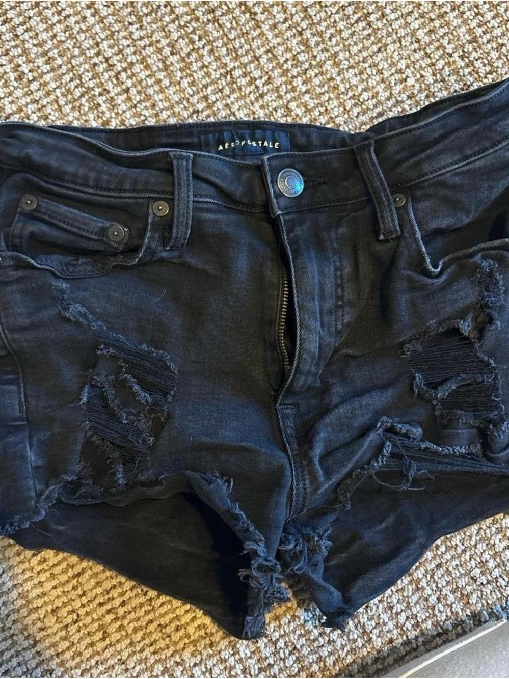 Aeropostale Women's Black Distressed Ankle & Cropped Jeans